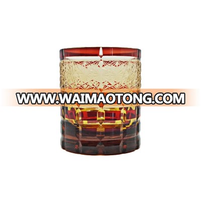 Hot Sale  Popular Hand Carved Overlay Glass Drinking Water Cups